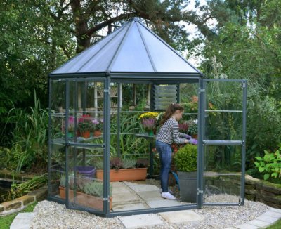 PALRAM CANOPIA BY  Serre de jardin hexagonale Oasis 4m&sup2; Gris
