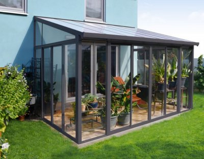 PALRAM CANOPIA by  Tonnelle de Jardin ferm&eacute;e Sanremo, (10x14 Gris)
