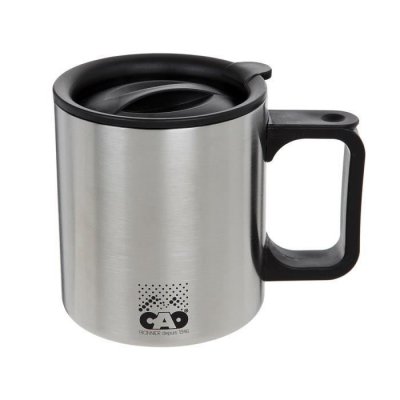 CAO CAMPING Quart Inox double paroi - 0,4 L - Gri et noir