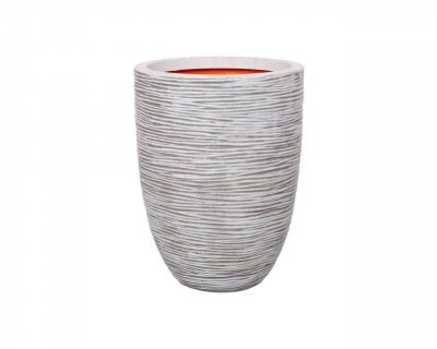 CAPI EUROPE Capi Pot &agrave; fleurs Nature Rib El&eacute;gant bas 36 x 47 cm Ivoire KOFI782