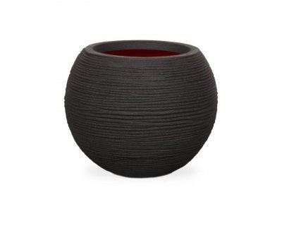 CAPI  pot &agrave; fleurs nature rib rond 40 x 32 cm noir kblr270 424217