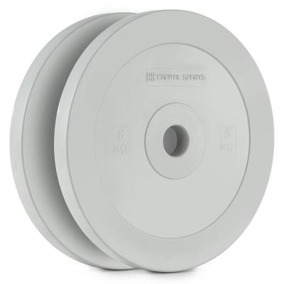 CAPITAL SPORTS  Methoder Paire de disques poids en caoutchouc 5kg - gris