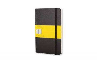 Carnet classique format de poche quadrill&eacute; couverture rigide Noir