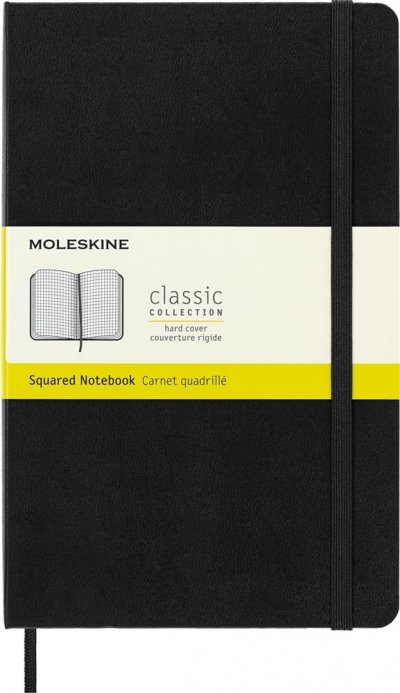 MOLESKINE Carnet classique quadrill&eacute; grand format  Couverture rigide Noir