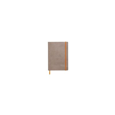  Carnet Rhodiarama - 14,8 x 21 - 160 pages - lign&eacute; - couverture simili-cuir gris taupe