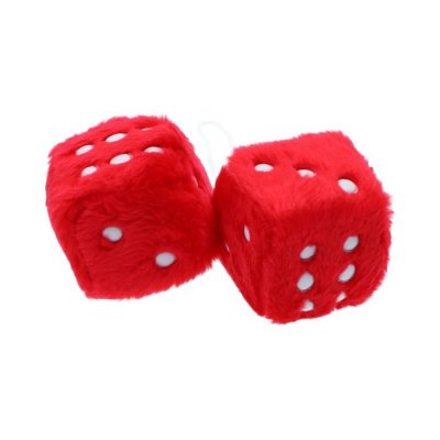 CARPOINT  Jeu de 2 d&eacute;s en peluche &agrave; suspendre - rouge 0510079