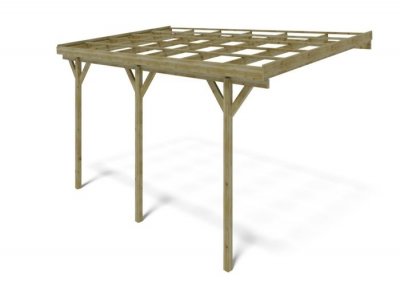 ALTANKA Carport en bois 15,00m2 5,24x3,00m couleur vert car7-2  CAR7-2