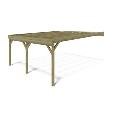 ALTANKA Carport en bois 29,00m2 5,06x5,80m couleur vert car23  CAR23