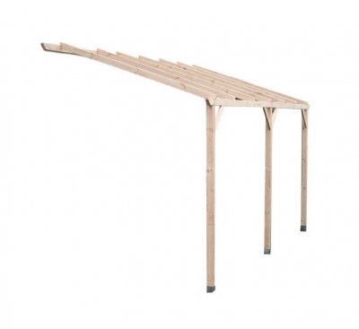 HABRITA Carport mural pergola 15 m&sup2; bois autoclav&eacute;  - car3050am -
