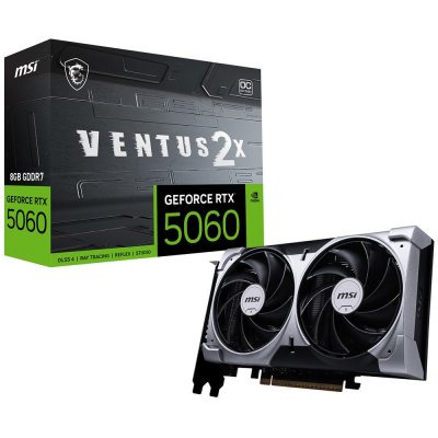 MSI Carte graphique  GeForce RTX 5060 VENTUS 2X OC 8 Go GDDR7 Reflex 2 RTX AI DLSS4