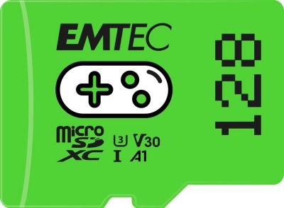 EMTEC Carte m&eacute;moire Gaming microSD UHS-I U3 V30 A1/A2  128 Go Vert 