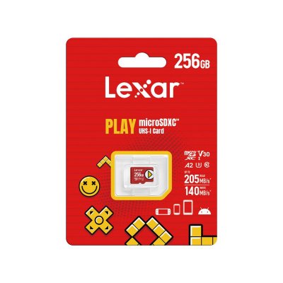 LEXAR Carte m&eacute;moire  microSDXC&trade; UHS-I Cards Play 256 Go Rouge