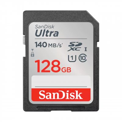 Carte m&eacute;moire SD Sandisk Carte Ultra 128GB SDXC Memory Card 140MB/s