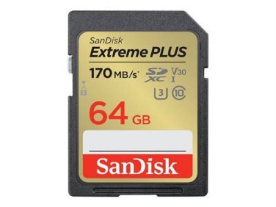 SANDISK Carte m&eacute;moire SD  Extreme Plus SDXC UHS-I U3 Class10 64 Go