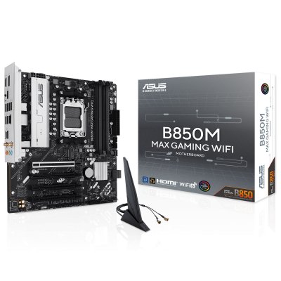 ASUS Carte m&egrave;re  B850 micro ATX AM5 B850M MAX GAMING WIFI DDR5 Wi-Fi 6 PCIe 5.0