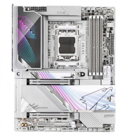 GIGABYTE Carte m&egrave;re  X870E AORUS MASTER X3D ICE X870E Socket AM5 DDR5 ATX WiFi 7 10 GbE RGB