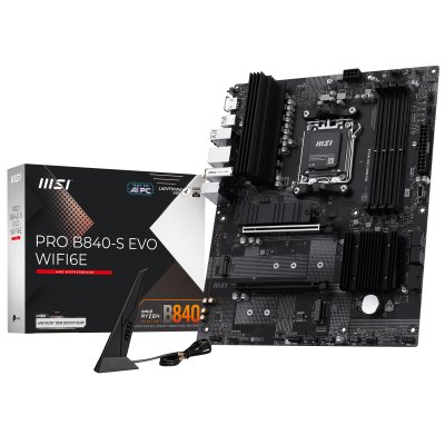 Carte m&egrave;re MSI PRO B840-S EVO WIFI6E AMD B840 Socket AM5 DDR5 ATX WiFi 6E 2.5GbE M.2