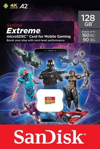 SANDISK Carte microSD Extreme  128 Go pour le mobile gaming