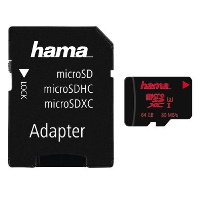 HAMA Carte microsdxc 64gb uhs speed class 3 uhs -i 80mb/s +adapat./mobile