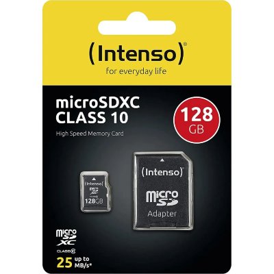 INTENSO Carte microSDXC  128 GB Class 10 avec adaptateur SD