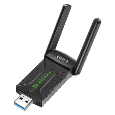LINQ Carte R&eacute;seau Cl&eacute; USB WiFi 1300Mbps et Bluetooth 5.4 Double Bande Noir