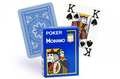 MODIANO Cartes  100% plastique 4 index (bleu clair)