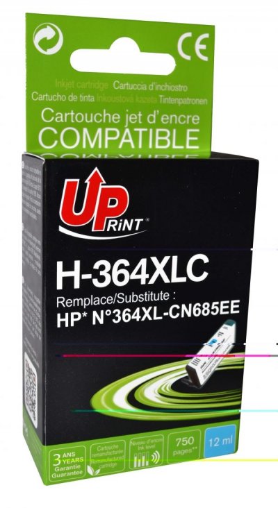 UPRINT Cartouche encre  compatible HP 364XL cyan