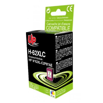 UPRINT Cartouche  Compatible avec HP 62XL Couleur
