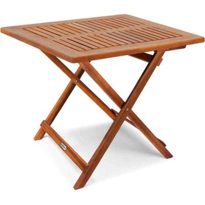 DEUBA Casaria Table d'appoint - Table bistro - Bois d'acacia - 70x70x73cm - Pliable