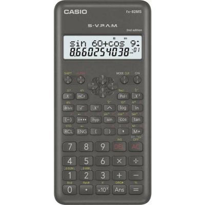 CASIO  FX-82MS-2 Calculatrice scientifique alimentation par pile, gris
