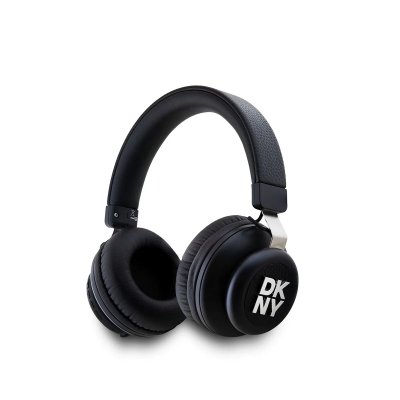 DKNY Casque Audio Sans Fil Bluetooth 5.3 &Eacute;dition Leather Stack Logo  Noir 