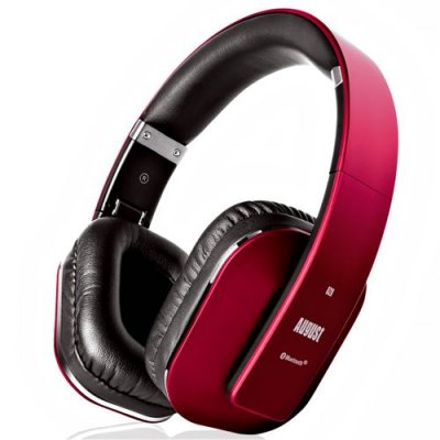 AUGUST Casque Bluetooth -  - EP650 - Micro - Batterie 15h - Pliable - Rouge