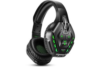 CHRONUS Casque de jeu pour xbox one, casque sans fil bluetooth pour la musique, casque de jeu filaire(vert)
