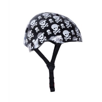 KIDDIMOTO Casque de v&eacute;lo - noir motifs Skullz