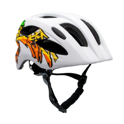  Casque de velo pour enfants de 6 a 12 ans graffiti jaune certifie en1078