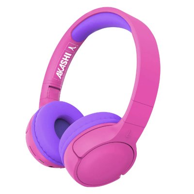 AKASHI Casque Kids Sans Fil Bluetooth Rose Et Vilolet 