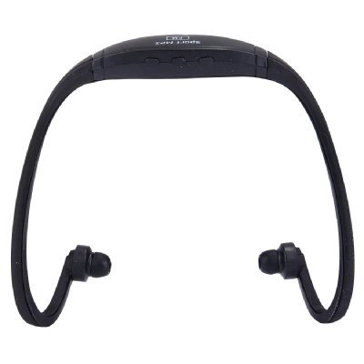 Casque MP3 sport sans fil lecteur audio Micro SD Running v&eacute;lo Noir