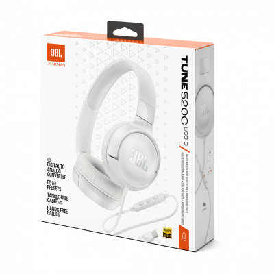 Casque supra-auriculaire filaire JBL Tune 520C Blanc