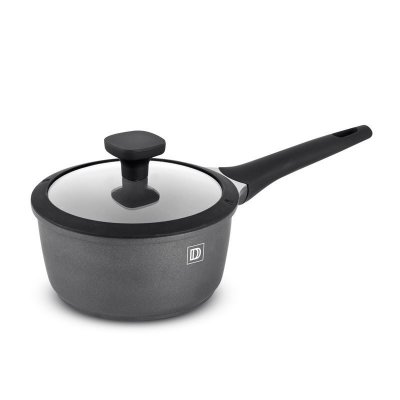 DURAND DUPONT Casserole En Fonte D'aluminium Anti-adh&eacute;sive 18cm 1.9l Couvercle Verre