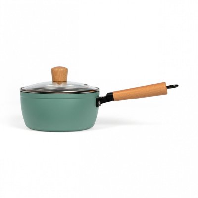  Casserole wood line en aluminium vert