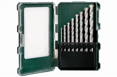 METABO Cassette de forets &agrave; pierre, 8 pi&egrave;ces SP pour perceuse