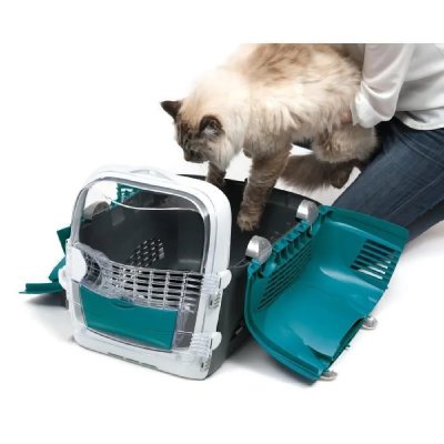 CATIT CAT IT Cage de transport Cabrio - Bleu turquoise - Pour chat