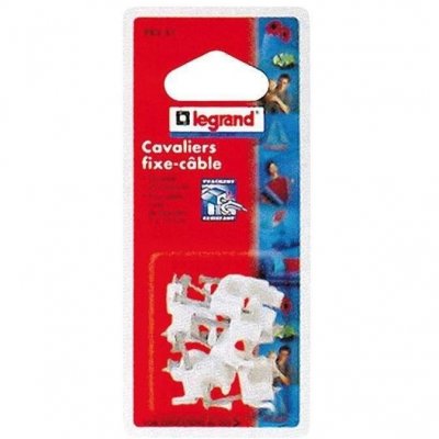 LEGRAND Cavalier fixe-c&acirc;ble x20 - D: 5 mm - blanc