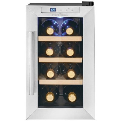 PROFICOOK Cave &agrave; vin avec porte vitr&eacute;e et &eacute;cran led 23l  pc-wk1233