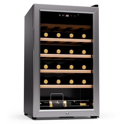 Cave &agrave; Vin Klarstein 63L - Porte en Verre - Zone Unique - Vieillissement 24 Bouteilles - Argent 