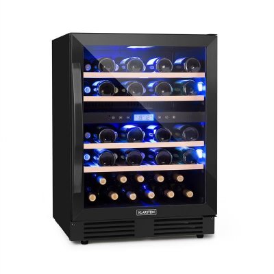 KLARSTEIN Cave &agrave; vin r&eacute;frig&eacute;r&eacute;e  Vinovilla Onyx43 - 129L/43 bouteilles - 2 zones de temp&eacute;rature 