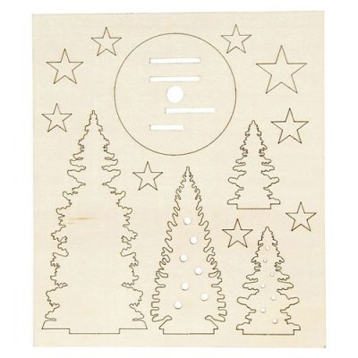 CC Hobby Figurines &agrave; assembler, Sapins de No&euml;l, L: 20 cm, l: 17,5 cm,