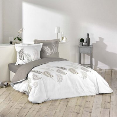 DOUCEUR D INTERIEUR CDaffaires parure 3 p. 200 x 200 cm imprime 57 fils allover goyave