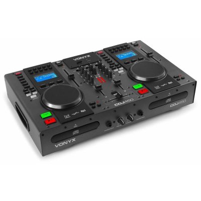VONYX CDJ450 Station DJ - Table de mixage compacte - 2 lecteurs CD / Bluetooth / 2x USB / 2 canaux - noir