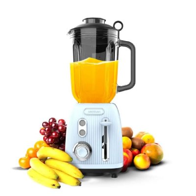 CECOTEC  Power Black Titanium RetroBlue Retro Glass Blender 4 Lames 1,5L 1200W Bleu